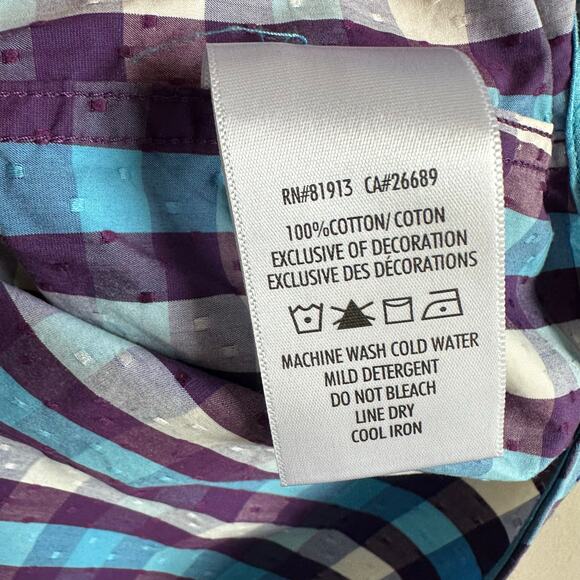 Robert Graham Classic Fit Plaid Short Sleeve Button Up Shirt M - Picture 9 of 11